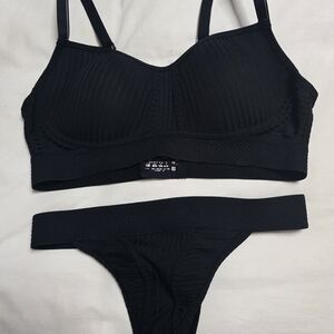 Sleek Black Women's Bra Set